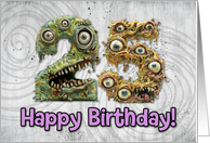 25 Years Old Happy Birthday Zombie Monsters card