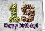 19 Years Old Happy Birthday Zombie Monsters card