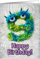 9 Years Old Happy Birthday Zombie Monsters card