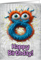 8 Years Old Happy Birthday Zombie Monsters card