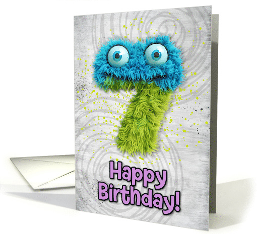 7 Years Old Happy Birthday Zombie Monsters card (1832702)