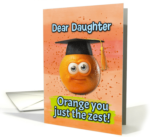 Daughter Congratulations Graduation Orange card (1833926)