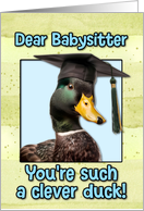 Babysitter Congratulations Graduation Clever Duck card