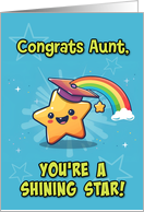 Aunt Congratulations Graduation LGBTQIA Kawaii Star card