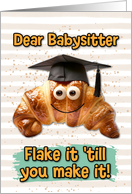 Babysitter Congratulations Graduation Croissant card