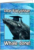 Babysitter Congratulations Graduation Whale card
