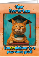 Son in Law Congratulations Graduation Ginger Cat card