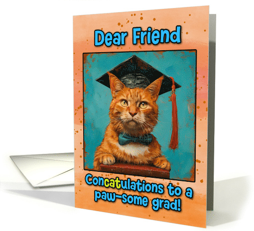 Friend Congratulations Graduation Ginger Cat card (1835758)