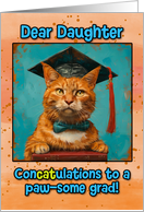 Daughter Congratulations Graduation Ginger Cat card