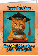Brother Congratulations Graduation Ginger Cat card