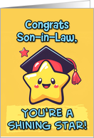 Son in Law Congratulations Graduation Kawaii Star card