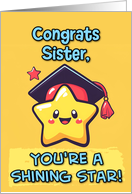 Sister Congratulations Graduation Kawaii Star card