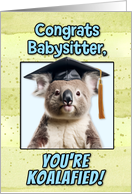 Babysitter Congratulations Graduation Koala Bear card