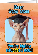Step Mom Congratulations Graduation Sphynx Cat card