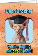 Brother Congratulations Graduation Sphynx Cat card