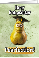 Babysitter Congratulations Graduation Pear card