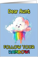 Aunt Happy Pride LGBTQIA Kawaii Rainbow Cloud card