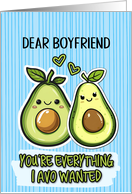 Boyfriend Pair of Kawaii Cartoon Avocados card