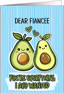 Fiancee Pair of Kawaii Cartoon Avocados card