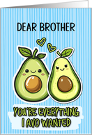 Brother Pair of Kawaii Cartoon Avocados card