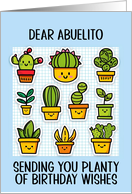 Abuelito Happy Birthday Kawaii Cartoon Cactus Plants card