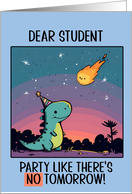 Student Happy Birthday Kawaii Cartoon Dino card