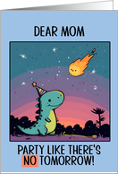 Mom Happy Birthday Kawaii Cartoon Dino card