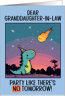 Granddaughter in Law Happy Birthday Kawaii Cartoon Dino card