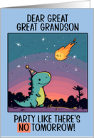 Great Great Grandson Happy Birthday Kawaii Cartoon Dino card