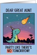 Great Aunt Happy Birthday Kawaii Cartoon Dino card