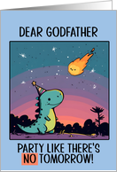 Godfather Happy Birthday Kawaii Cartoon Dino card