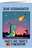 Goddaughter Happy Birthday Kawaii Cartoon Dino card