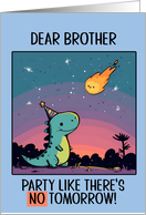 Brother Happy Birthday Kawaii Cartoon Dino card