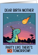 Birth Mother Happy Birthday Kawaii Cartoon Dino card