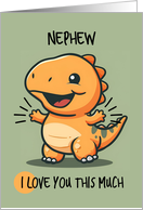 Nephew Cartoon Kawaii Dino Love card