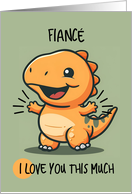 Fiance Cartoon Kawaii Dino Love card