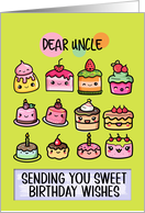 Uncle Happy Birthday Sweet Kawaii Birthday Cakes card