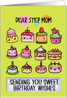 Step Mom Happy Birthday Sweet Kawaii Birthday Cakes card