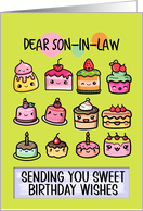 Son in Law Happy Birthday Sweet Kawaii Birthday Cakes card