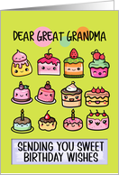 Great Grandma Happy Birthday Sweet Kawaii Birthday Cakes card