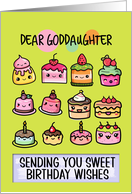 Goddaughter Happy Birthday Sweet Kawaii Birthday Cakes card