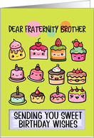 Fraternity Brother Happy Birthday Sweet Kawaii Birthday Cakes card