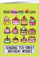 Daughter in Law Happy Birthday Sweet Kawaii Birthday Cakes card