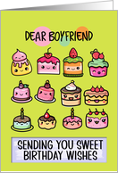 Boyfriend Happy Birthday Sweet Kawaii Birthday Cakes card