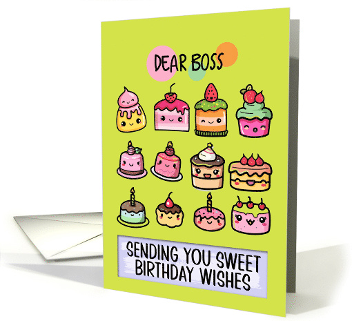 Boss Happy Birthday Sweet Kawaii Birthday Cakes card (1841632)