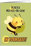 Ex Mother in Law Encouragement Kawaii Bee with Leaf card