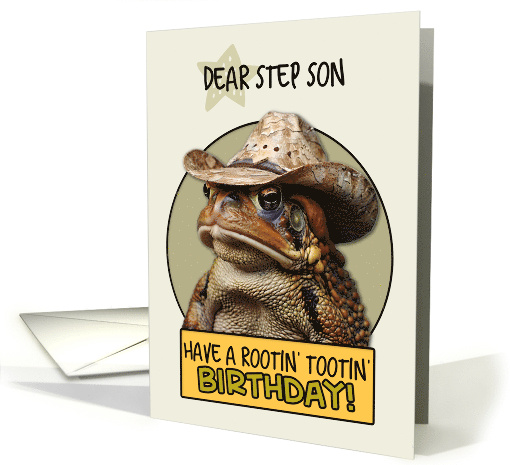 Step Son Happy Birthday Country Cowboy Toad card (1842962)