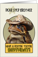 Step Brother Happy Birthday Country Cowboy Toad card