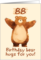 88 Years Old Happy Birthday Bear Hugs card
