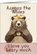 Across the Miles I Love You Beary Much Bear with Flower Crown card